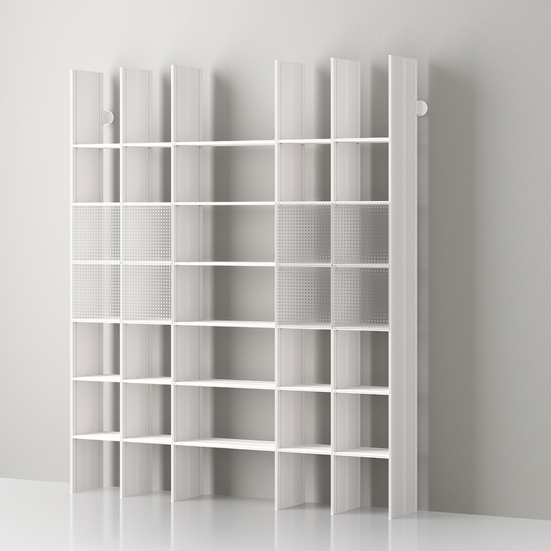 Mas 35 Modulares Bücherregal aus Aluminium von Servetto - aluminium-Opalweiß 4